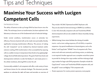 Download the Lucigen tips and techniques article
